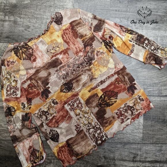 Assoluto Long Sleeve V Neck Top Size L - Picture 3 of 3